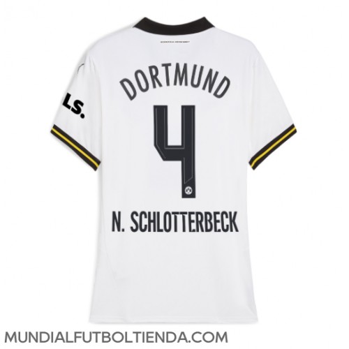 Camiseta Borussia Dortmund Nico Schlotterbeck #4 Tercera Equipación Replica 2024-25 para mujer mangas cortas